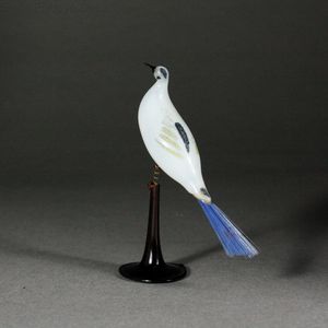 Miniature Dollhouse Bird in Blown Glass