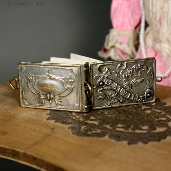 Antique Dollhouse miniature metal book with views Deauville , Puppenstuben zubehor buch