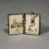 Antique Dollhouse miniature metal book city views ,  , Puppenstuben zubehor buch 