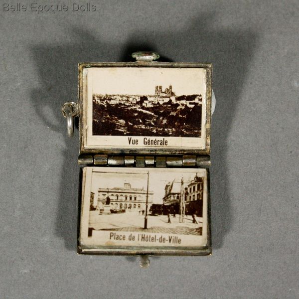 Puppenstuben zubehor buch , Antique Dollhouse miniature metal book city views , Puppenstuben zubehor buch