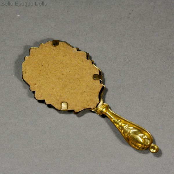Antique dolls house toilette accessory ,  Puppenstuben zubehor hand spiegel