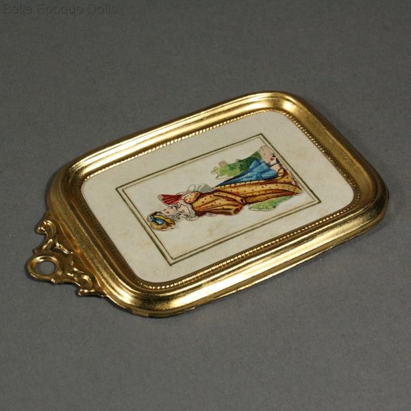 Antique Dollhouse miniature ormolu frame , Puppenstuben zubehor rahmen