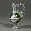 Antique Dollhouse miniature pewter decanter barock style , Antique dolls house pewter pitcher vase glass , Puppenstuben zubehor karaffen 