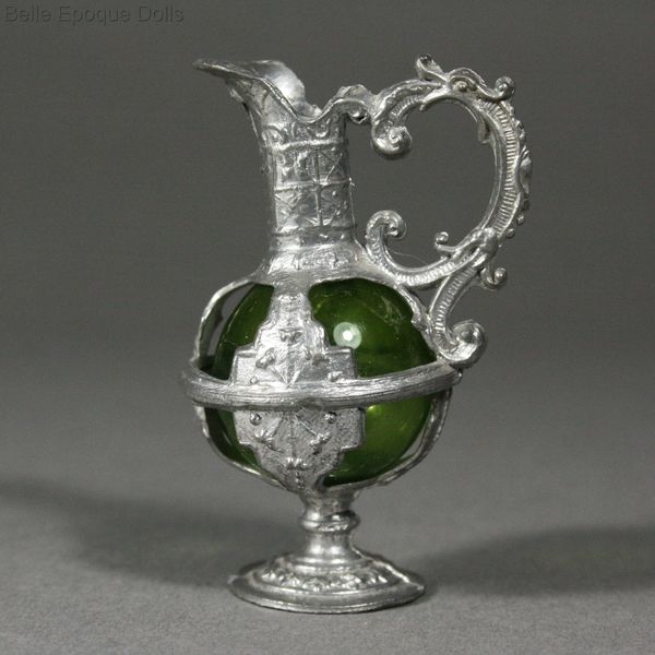 Puppenstuben zubehor karaffen , Antique Dollhouse miniature pewter decanter barock style , Puppenstuben zubehor karaffen