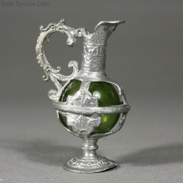Antique Dollhouse miniature pewter decanter barock style , Puppenstuben zubehor karaffen