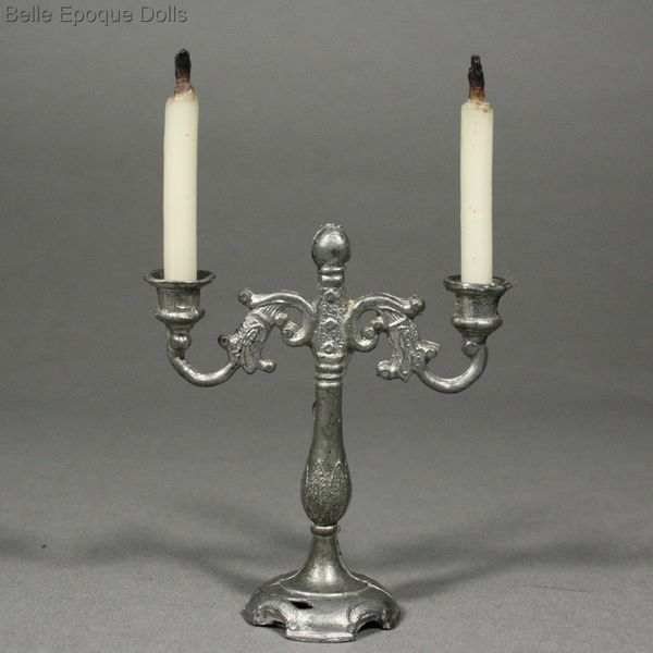 Puppenstuben zinn kerzenstnder   , Antique Dollhouse miniature pewter candle holder  , Puppenstuben zinn kerzenstnder  