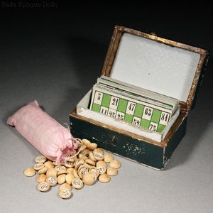 Antique Miniature French Loto Game in beautiful Original Cardboard Box