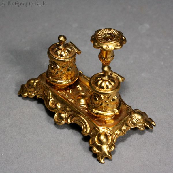 Erhard Sohne ink pot writing set , Antique Dollhouse miniature , Puppenstuben zubehor Siegelgarnitur