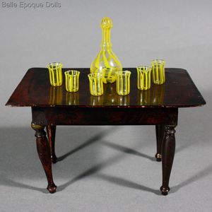 Antique dolls house furniture  , Miniature Glass service with decanter , Antique dolls house furniture  