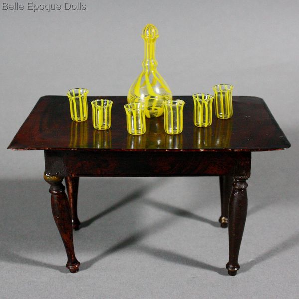 Antique Dollhouse miniature , Miniature Glass service with decanter