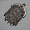 Antique silver chainmaile purse miniature , Antique metal porte monnaie  , Puppen  zubehor 