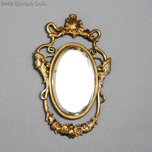 Antique Gilded-Ormolu Wall Mirror for Dollhouse or Fashion Doll