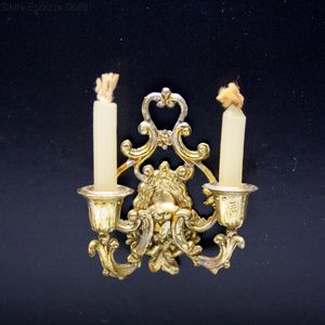 Antique Dollhouse Wall Candle Holder in Soft Metal
