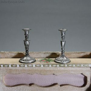 Antique Dollhouse miniature etal pewter candelstick ,  , Puppenstuben zubehor 
