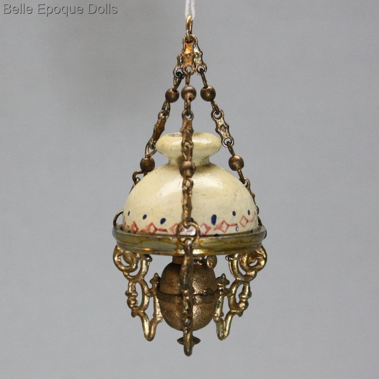 Antique Dollhouse miniature kerosene lamp , Puppenstuben zubehor