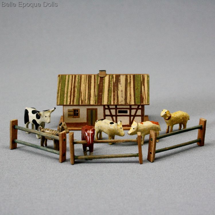 Puppenstuben zubehor , Antique Dollhouse miniature farm , Puppenstuben zubehor
