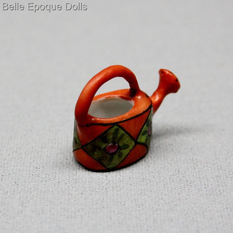 Gabriel Fourmaintraux , porcelain of Desvres , Antique dolls house miniature porcelain watering can