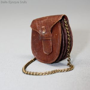  alte Puppentaschen , Antique Doll miniature leather bag Antique dolls fashion accessory , Puppenstuben zubehor 