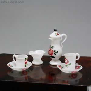 Antique French miniature Opaline Glass Coffee Set