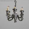 Antique dolls house pewter  chandelier , antique 6 armed metal chandelier miniature , Antique dolls house pewter  chandelier 