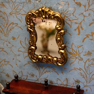 Antique Miniature Ormolu Hanging Wall  Mirror