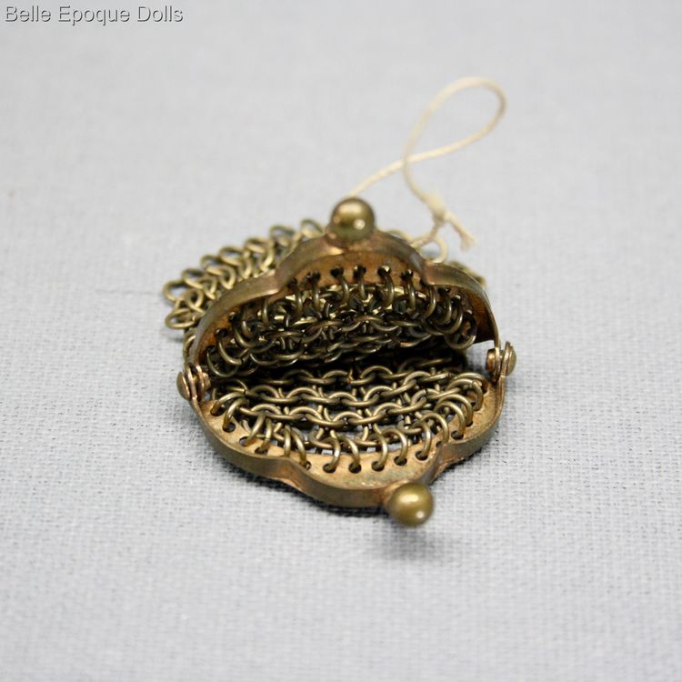 Antique Doll miniature purse , Puppen kleine portemonnaie zubehor