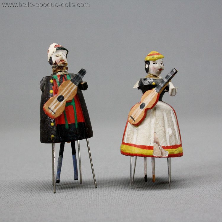 Puppenstuben zubehor , Erzgebirge Bristle Dolls 