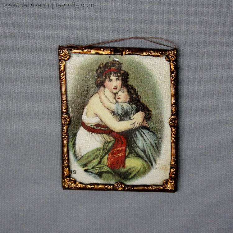 Madame Elisabeth VIGEE LEBRUN and her Daughter , Puppenstuben zubehor , Antique dolls house accessories frame with portraits