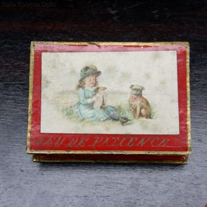 Antique dolls house toy , French jeu de patience , Antique dolls house toy 