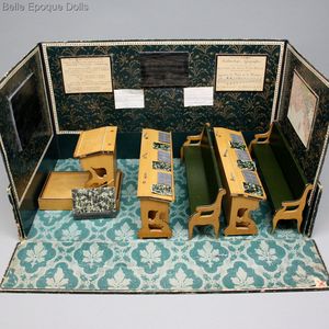 Very Rare All-Original French Miniature School Room