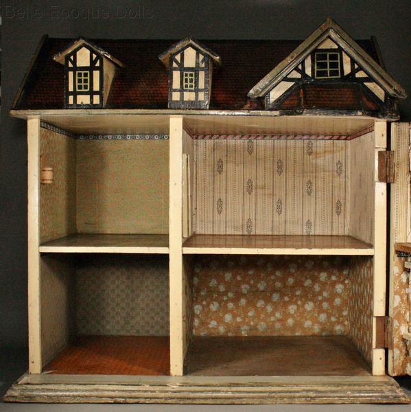 Antique Dolls Houses & with by Rooms German large Stamp Dollhouse - Outstanding Hacker HM322 - Red / Ref Christian