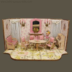 Antique French Miniature Room with Original Furnishings