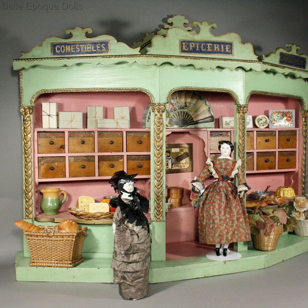 gemischtwarenladen franzsische konditorei , Antique Epicerie Parisienne miniature chocolaterie , Puppenstuben zubehor Franzsisches  kaufladen