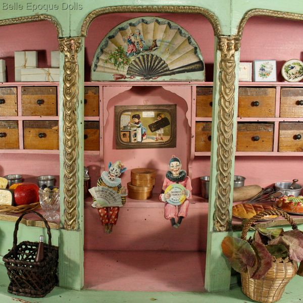 gemischtwarenladen franzsische konditorei , Antique dolls toy French  Grocery Chocolate shop , Antique Epicerie Parisienne miniature chocolaterie