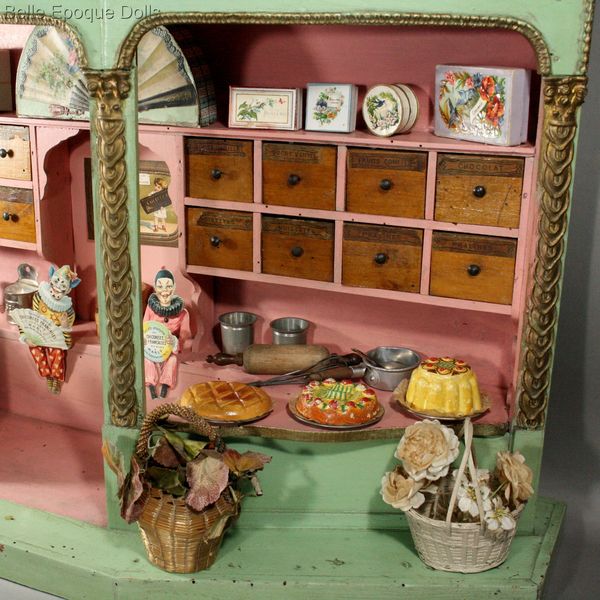 Puppenstuben zubehor Franzsisches  kaufladen , Antique dolls toy French  Grocery Chocolate shop