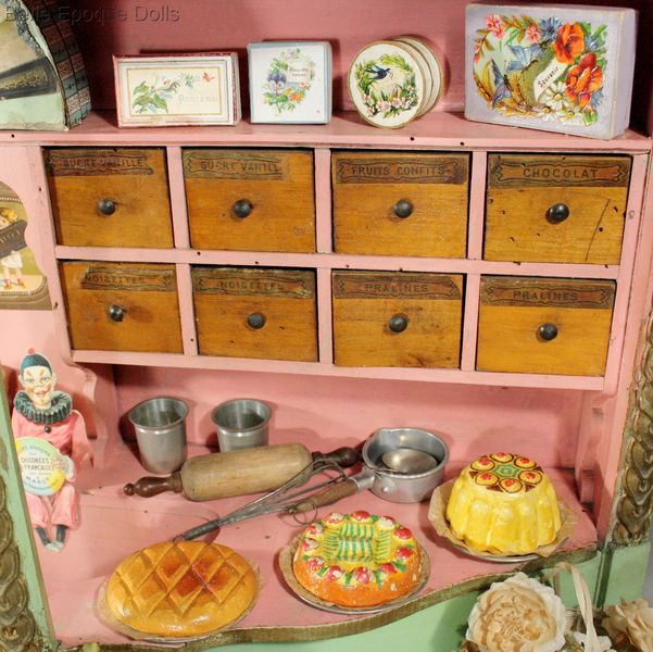Antique dolls toy French  Grocery Chocolate shop , Puppenstuben zubehor Franzsisches  kaufladen , Antique Epicerie Parisienne miniature chocolaterie