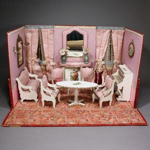 Elegant Antique French Miniature Folding Room for your Mignonettes