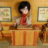 Antique dolls house French mechanical musical school room , Antique Dollhouse miniature school theater , Puppenstuben zubehor Schule theater 