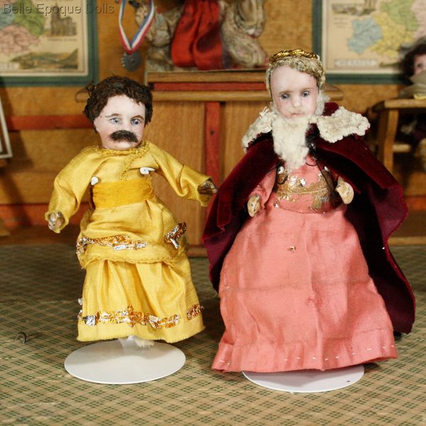 Antique dolls house French mechanical musical school room , Puppenstuben zubehor Schule theater