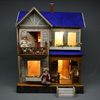 Antique Dollhouse miniature deauville French dollhouse , Antique dolls house with balcony , Puppenstuben zubehor 