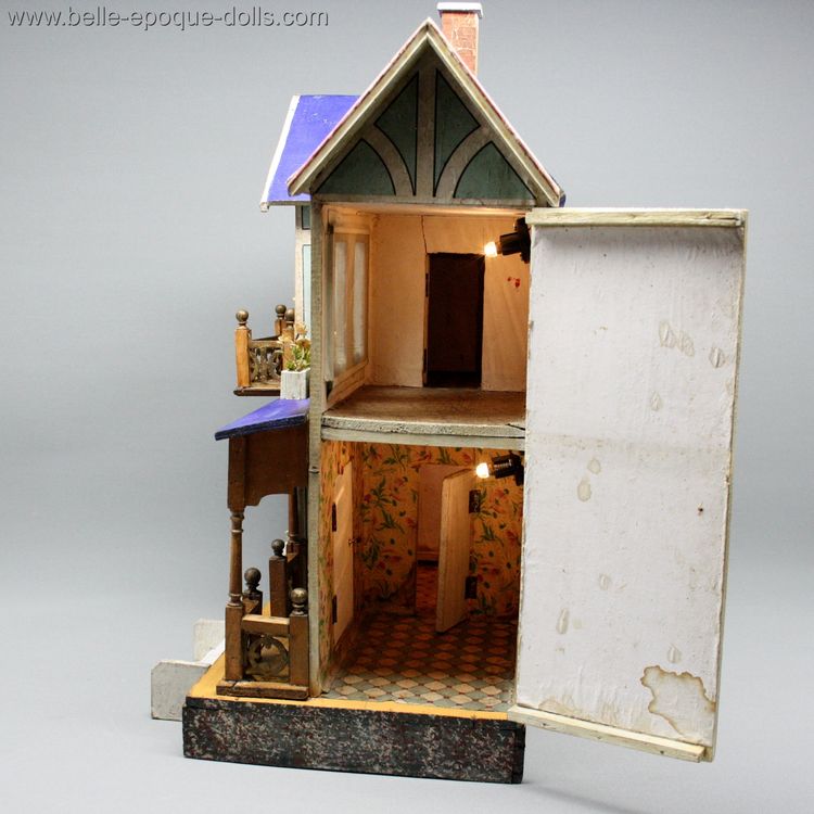 Antique Dollhouse miniature deauville French dollhouse , villard weill