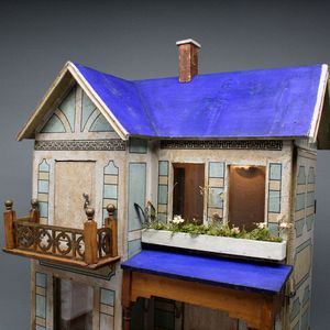 Antique Dollhouse miniature deauville French dollhouse , Antique dolls house with balcony , Puppenstuben zubehor 