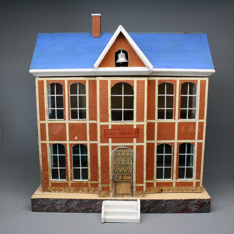 Antique dolls house school villard weill , Puppen schule miniaturschule puppenhaus