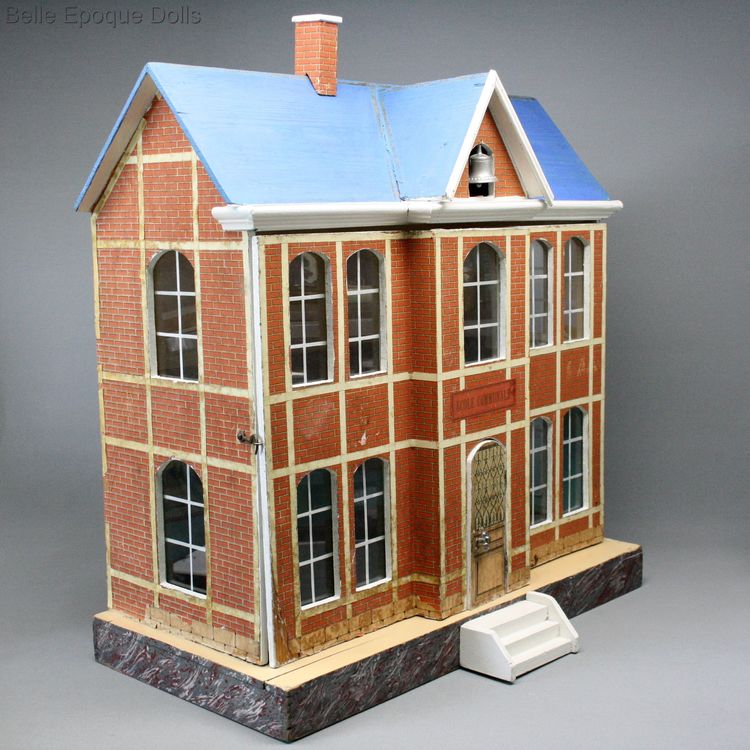 Antique Dollhouse miniature school , Puppen schule miniaturschule puppenhaus