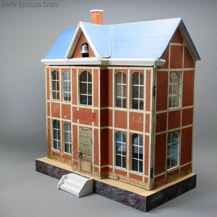 Antique dolls house school villard weill , Puppen schule miniaturschule puppenhaus