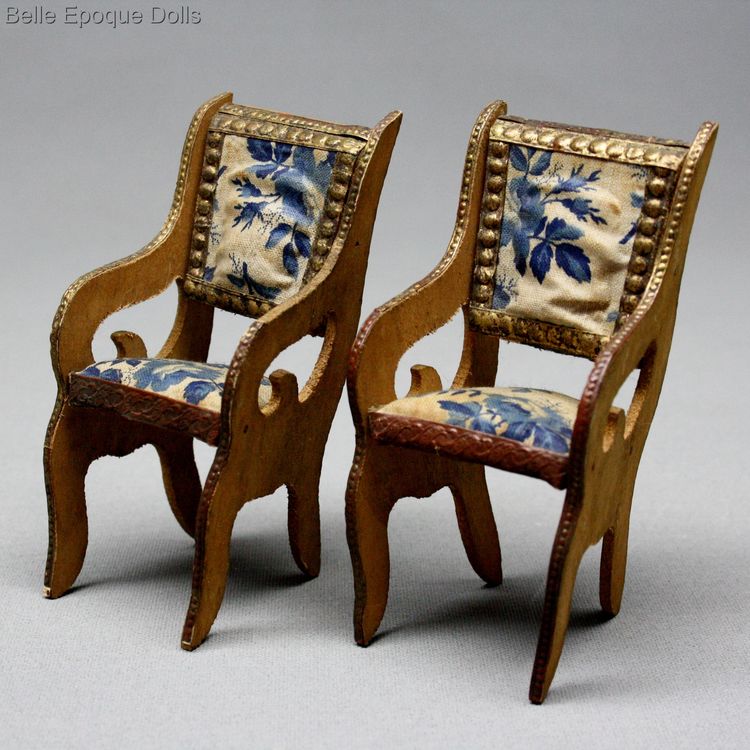 Antique Early French furniture , French dollhouse salon Louis Badeuille