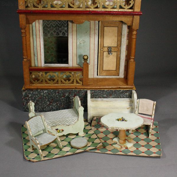 dolls house with elevator gottschalk , Antique dolls house gottschalk , Antique Dollhouse miniature