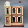 Antique French wooden Dollhouse , Antique dolls house with pediment  , Puppenhäuser antiek 