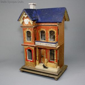Small Scale Blue Roof Dollhouse by Moritz Gottschalk