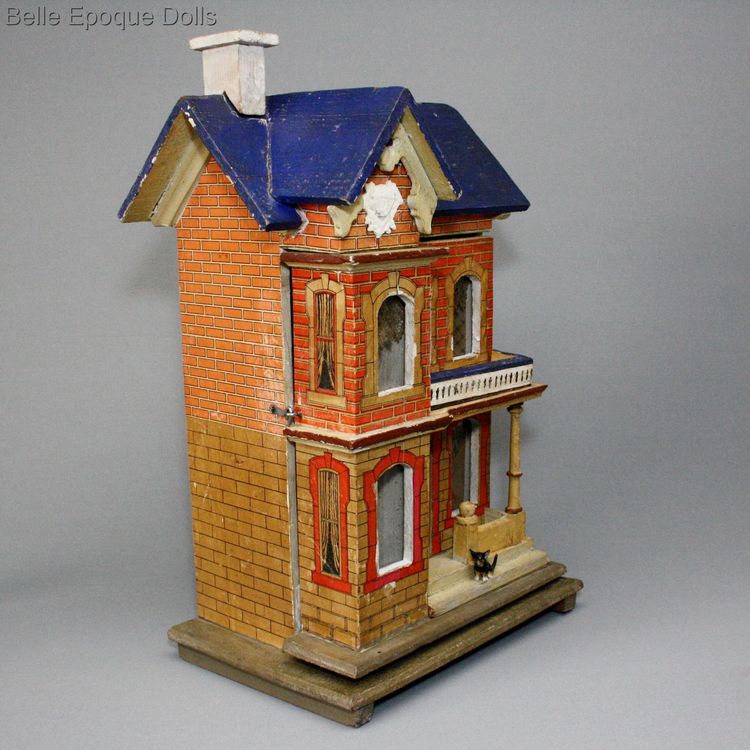 Antique Doll's house miniature , antique wooden dollhouse gottschalk